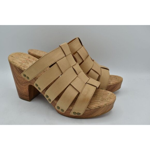 Kork Ease Womens Size 11 Devan Natural Nude Full Grain Leather Platform Sandals - Picture 3 of 11